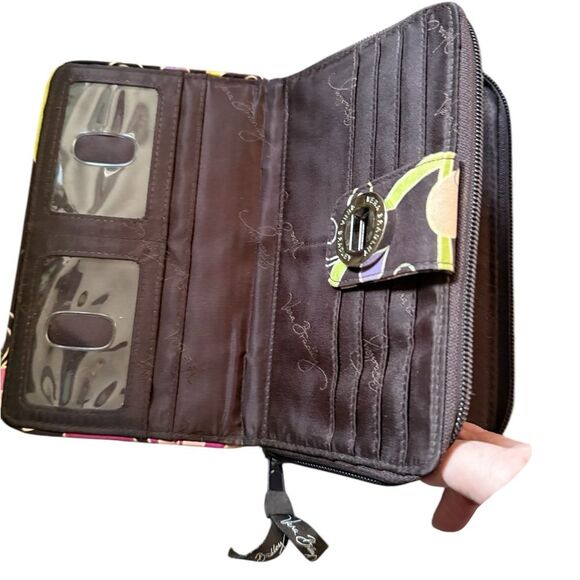 VERA BRADLEY RETIRED Purple Punch Turn Lock Wallet Clutch Zip Around - Picture 4 of 9